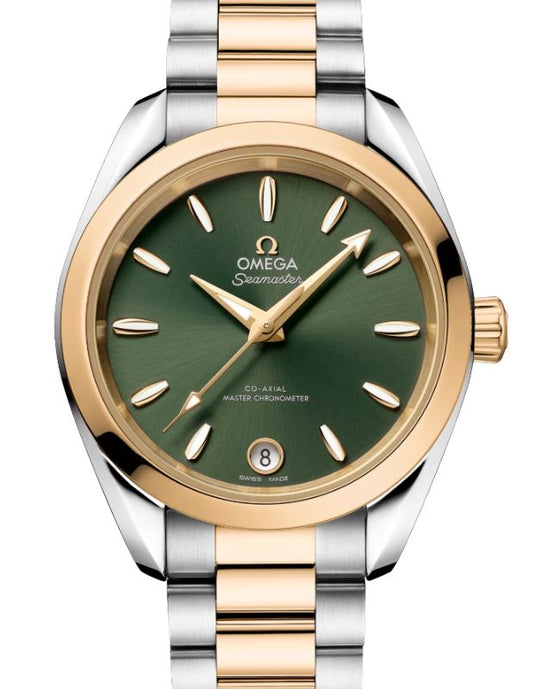 Omega Seamaster Aqua Terra Shades 150M Co-Axial Master Chronometer Steel Moonshine Gold 34mm Green Dial 220.20.34.20.10.002 - BRAND NEW