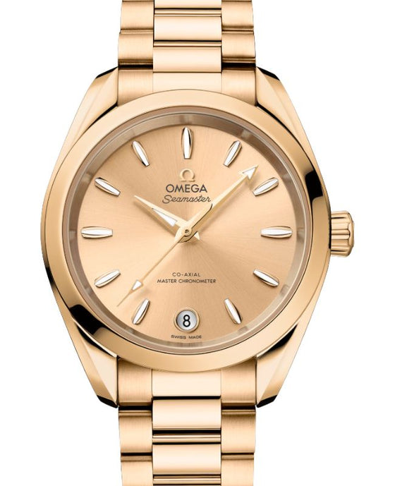 Omega Seamaster Aqua Terra Shades 150M Co-Axial Master Chronometer Moonshine Gold 34mm Yellow Dial 220.50.34.20.08.001 - BRAND NEW