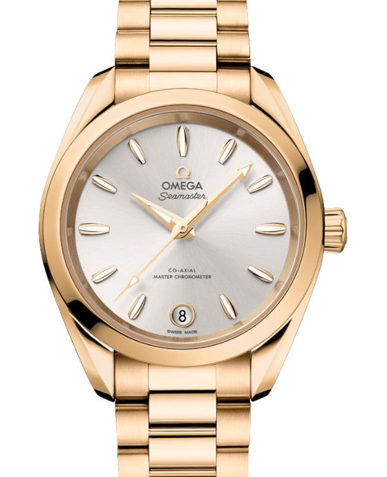Omega Seamaster Aqua Terra Shades 150M Co-Axial Master Chronometer Moonshine Gold 34mm Silver Dial 220.50.34.20.02.001 - BRAND NEW