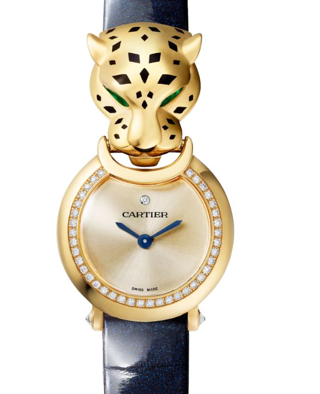 Cartier La Panthère De Cartier Quartz Yellow Gold 25.4mm Golden Dial Alligator Strap HPI01608 - BRAND NEW