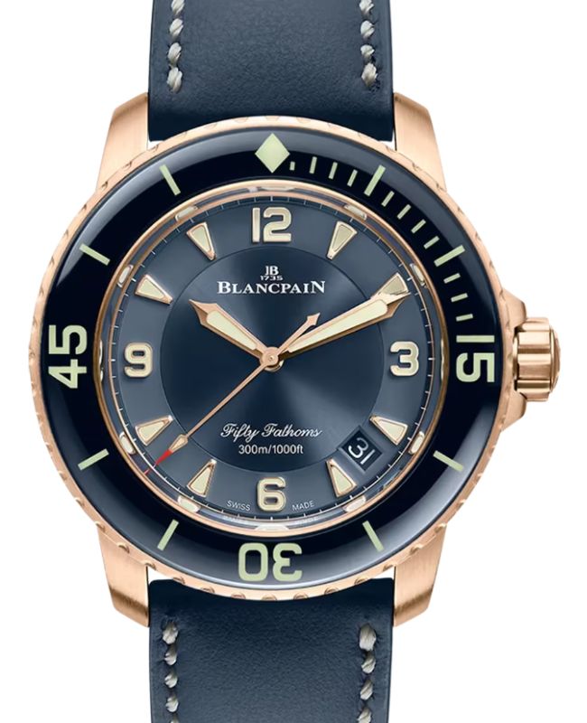 Blancpain Fifty Fathoms Automatique Red Gold 45mm Blue Dial 5015 3603C 63B - BRAND NEW