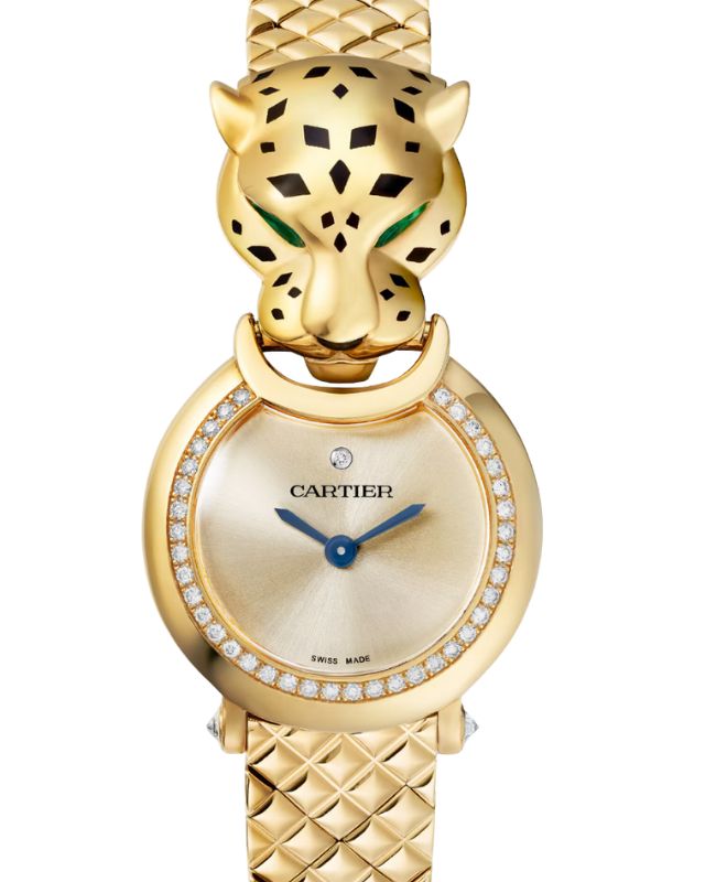Cartier La Panthère De Cartier Quartz Yellow Gold 23.6mm Golden Dial Yellow Gold Bracelet HPI01725 - BRAND NEW