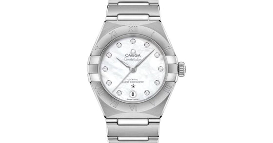 Omega Constellation Co-Axial Master Chronometer 29mm Steel Mother of Pearl Diamond Dial 131.10.29.20.55.001