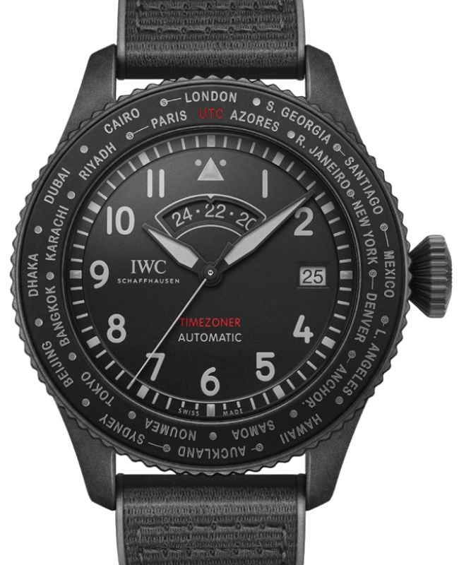 IWC Pilot's Watch Timezoner TOP GUN Ceratanium® 46mm Black Dial IW395505 - BRAND NEW