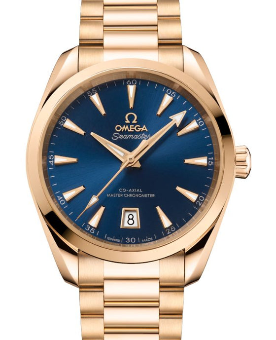 Omega Seamaster Aqua Terra 150M Co-Axial Master Chronometer Moonshine Gold 38mm Blue Dial 220.50.38.20.03.001 - BRAND NEW