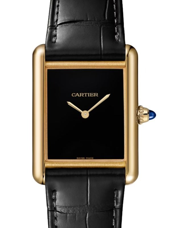 Tank Louis Cartier Large Manual Winding Yellow Gold Black Dial WGTA0091
