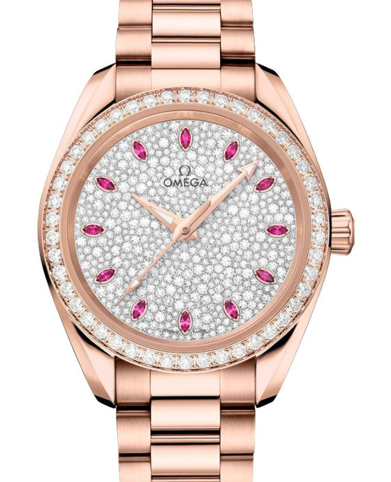 Omega Seamaster Aqua Terra 150M Sedna Gold 34mm Pink Dial Diamond Bezel 220.55.34.20.99.007 - BRAND NEW