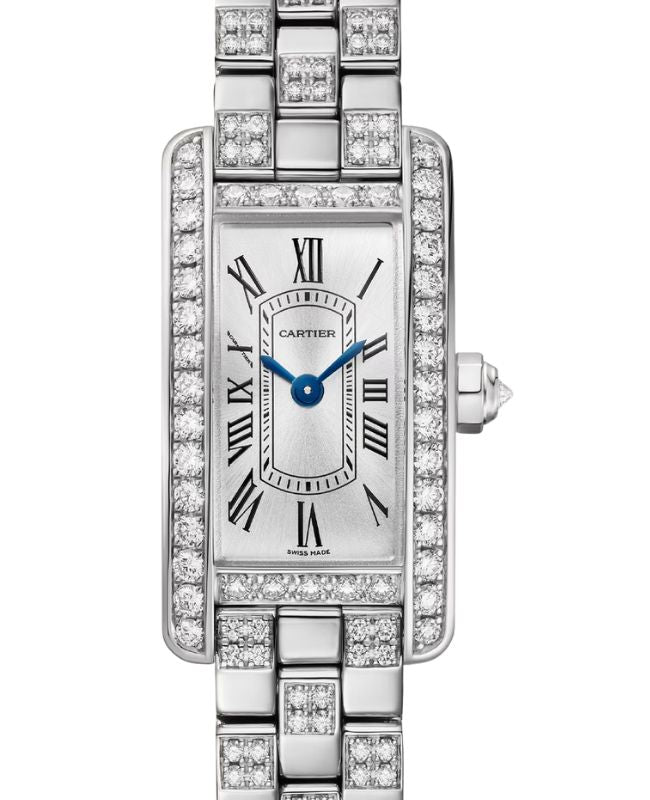 Cartier Tank Américaine Quartz Mini 27.9mm x 15.2mm White Gold Silver Dial WJTA0067 - BRAND NEW
