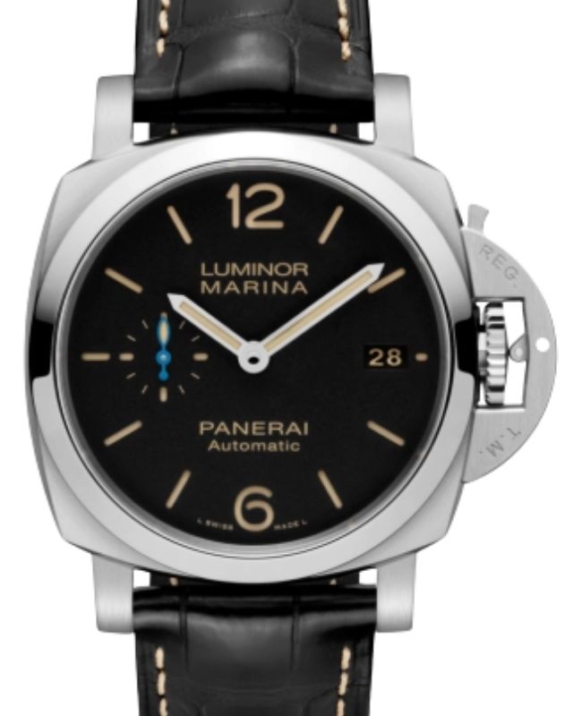 Panerai Luminor Marina Stainless Steel 42mm Black Dial Alligator Leather Strap PAM01392 - BRAND NEW