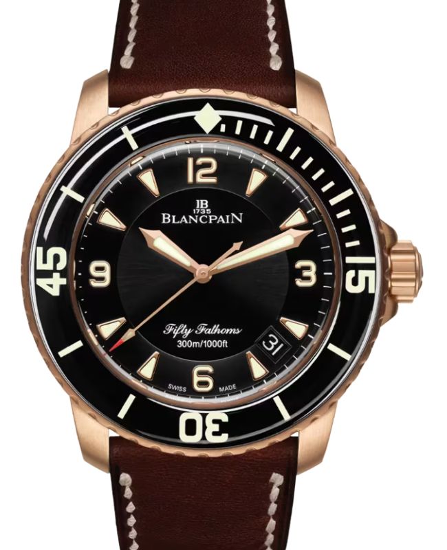 Blancpain Fifty Fathoms Automatique Red Gold 45mm Black Dial 5015A 3630 63B - BRAND NEW