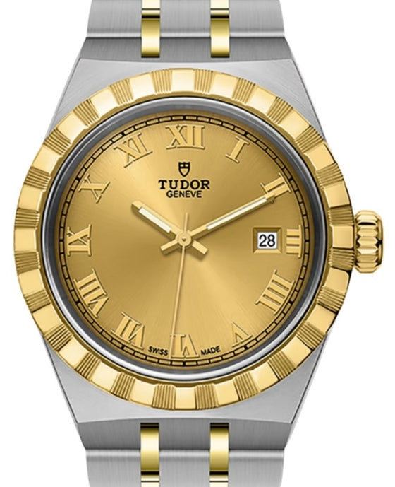 Tudor Royal Steel Champagne Dial 28mm Yellow Gold Bracelet M28303-0004 - BRAND NEW