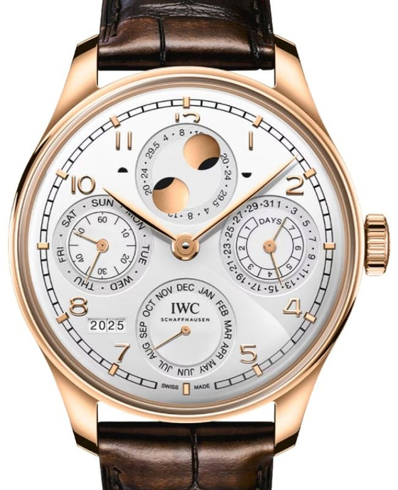 IWC Portugieser Perpetual Calendar 18-Carat Armor Gold 44.4mm Silver Plated Dial IW503701 - BRAND NEW