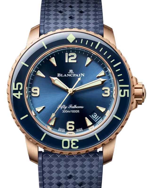 Blancpain Fifty Fathoms Automatique Red Gold 42.3mm Blue Dial 5010 36B40 O64B - BRAND NEW
