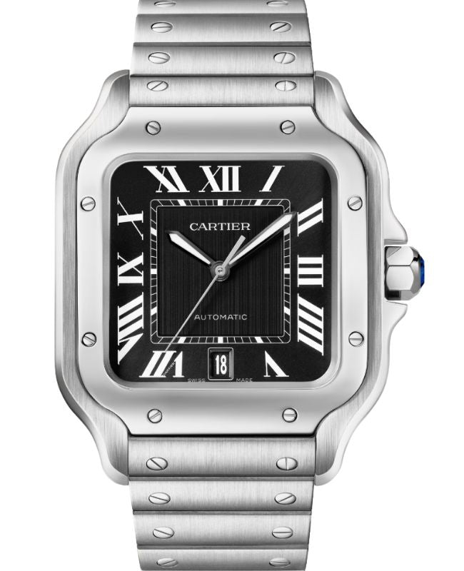 Cartier Santos de Cartier Large Steel Black Dial WSSA0096 - BRAND NEW