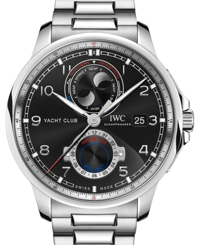 IWC Portugieser Yacht Club Moon & Tide Steel 44.6mm Black Dial IW344002 - BRAND NEW