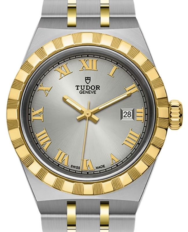 Tudor Royal Steel 28mm Yellow Gold Bracelet Silver Dial M28303-0001 - BRAND NEW