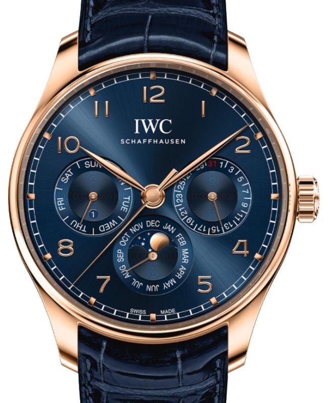 IWC Portugieser Perpetual Calendar 18-Carat 5N Gold 42.4mm Blue Dial IW344205 - BRAND NEW