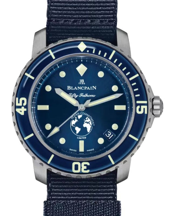 Blancpain Fifty Fathoms Ocean Commitment III Limited Edition Steel 40.3mm Blue Dial 5008 11B40 NAOA - BRAND NEW