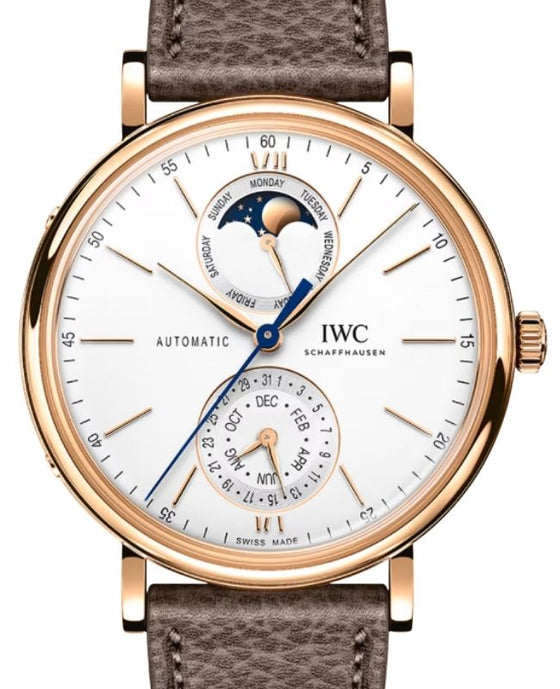 IWC Portofino Complete Calendar 18-Carat 5N Gold 41mm Silver Plated Dial IW359002 - BRAND NEW