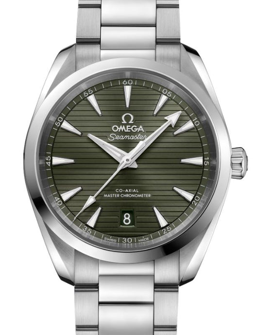 Omega Seamaster Aqua Terra 150M Co-Axial Master Chronometer Steel 38mm Green Dial Steel Bracelet 220.10.38.20.10.003 - BRAND NEW