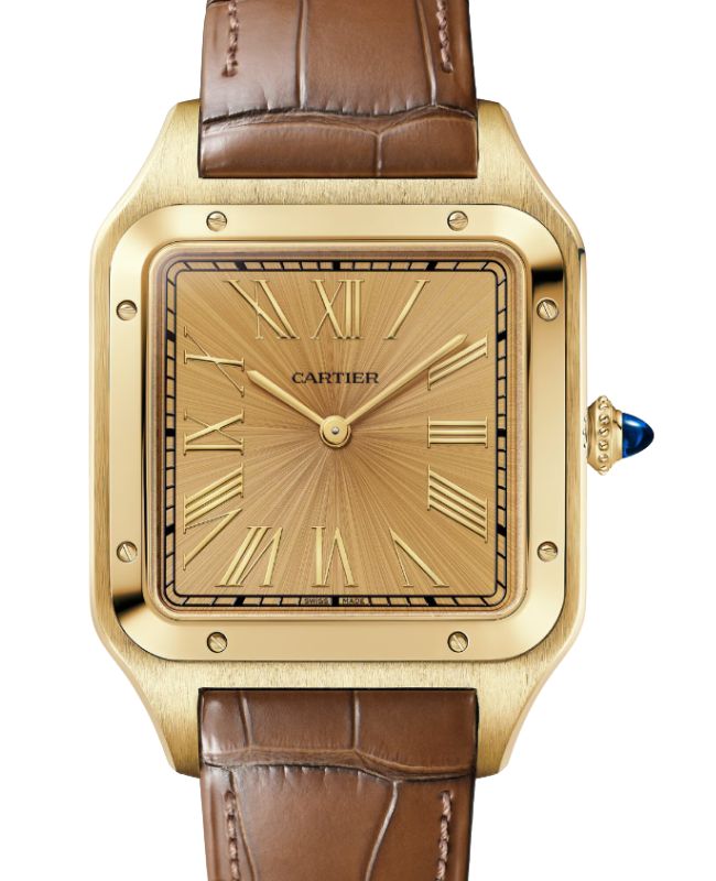 Cartier Santos-Dumont Extra-Large Yellow 46.6mm x 33.9mm Gold Golden Dial WGSA0111 - BRAND NEW