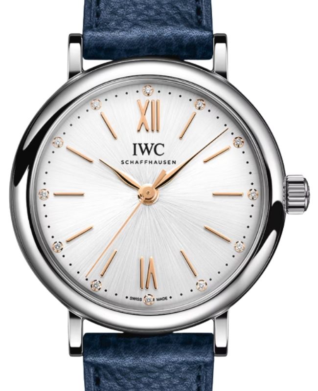 IWC Portofino Automatic Steel 34mm Silver White Diamonds Dial IW357411- BRAND NEW