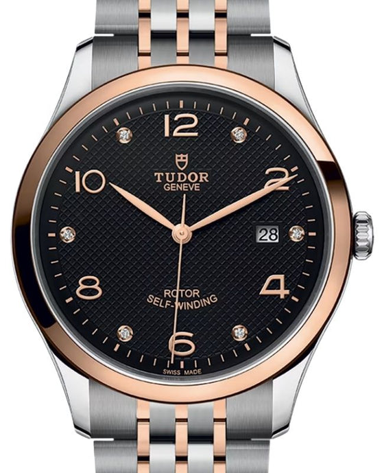 Tudor 1926 Steel 28mm Rose Gold Bezel Black Diamond Dial M91351-0004 - BRAND NEW