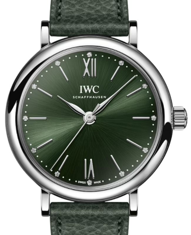 IWC Portofino Automatic Steel 34mm Green Diamonds Dial IW357412 - BRAND NEW