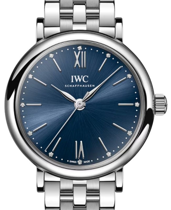IWC Portofino Automatic Steel 34mm Blue Diamonds Dial IW357413 - BRAND NEW