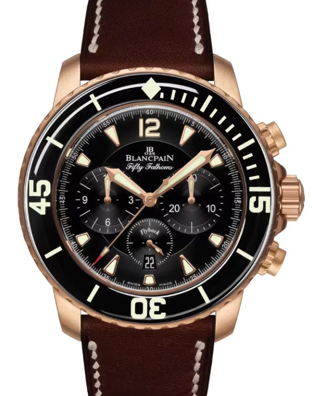 Blancpain Fifty Fathoms Chronographe Flyback Red Gold 45mm Black Dial 5085FA 3630 63B - BRAND NEW