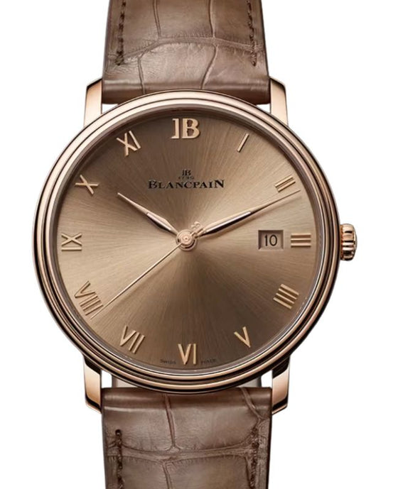 Blancpain Villeret Extraplate Red Gold 40mm Brown Gold Dial 6651N 3646 55B - BRAND NEW