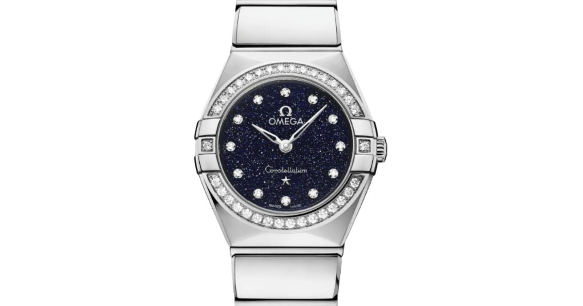 Omega Constellation Quartz 25mm Steel Diamond Bezel Blue Dial 131.15.25.60.53.002