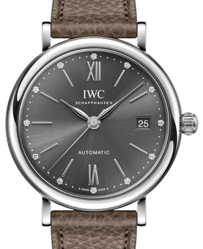 IWC Portofino Automatic Steel 37mm Grey Diamond Dial IW458603 - BRAND NEW