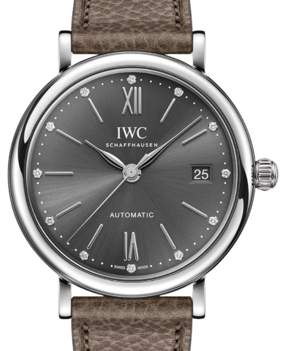 IWC Portofino Automatic Steel 37mm Grey Diamond Dial IW458603 - BRAND NEW
