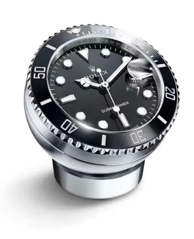 Rolex Submariner Date Desk Clock Stainless Steel 80mm Black Dial 909010LN - BRAND NEW