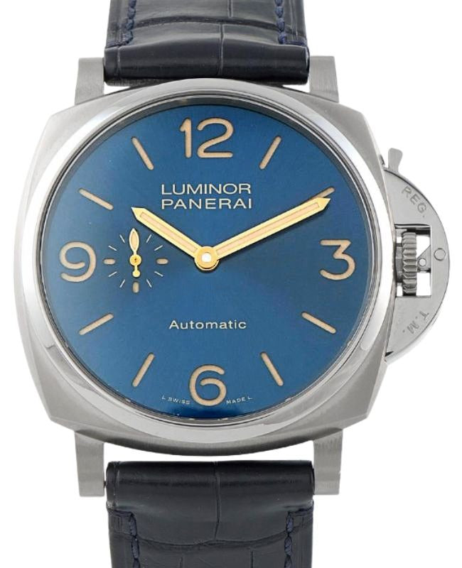 Panerai Luminor Due Titanium 45mm Blue Dial Leather Strap PAM00729 - BRAND NEW
