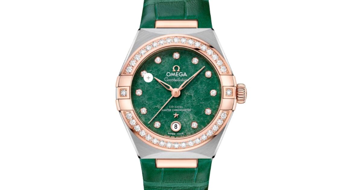 Omega Constellation Co-Axial Master Chronometer 29mm Steel-Sedna Gold Green Dial Leather Strap 131.28.29.20.99.001