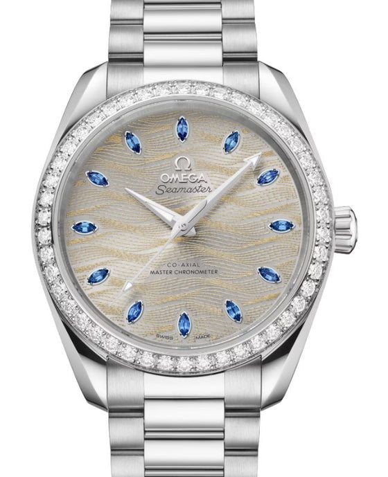 Omega Seamaster Aqua Terra 150M Co-Axial Master Chronometer Canopus Gold 38mm Silver Dial Diamond Bezel 220.55.38.20.99.003 - BRAND NEW