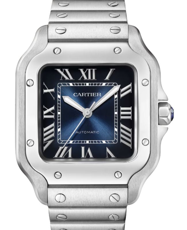 Cartier Santos de Cartier Medium Steel Blue Dial WSSA0063