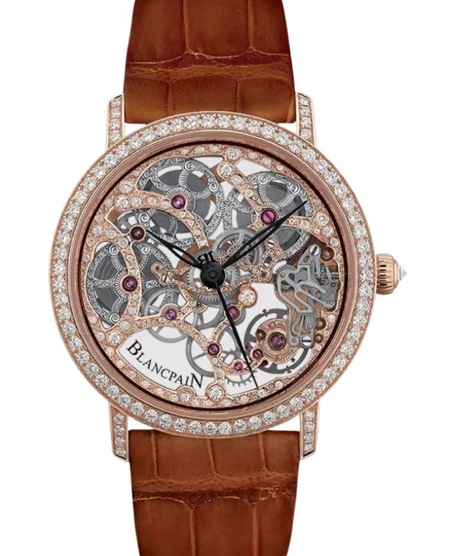 Blancpain Villeret Squelette 8 Jours Red Gold 38mm Sapphire Plate Dial 6633 2900 55B - BRAND NEW
