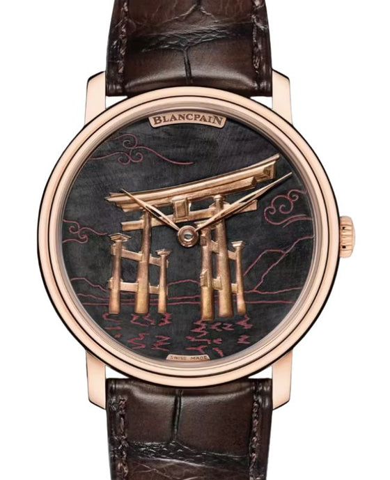 Blancpain Metiers D'Art Binchotan Red Gold 42mm Black Dial Leather Strap 6612 3621 55B - BRAND NEW