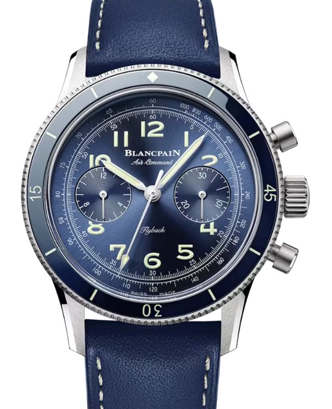 Blancpain Air Command Chronograph Titanium 42.5mm Leather Strap AC02 12B40 63A - BRAND NEW
