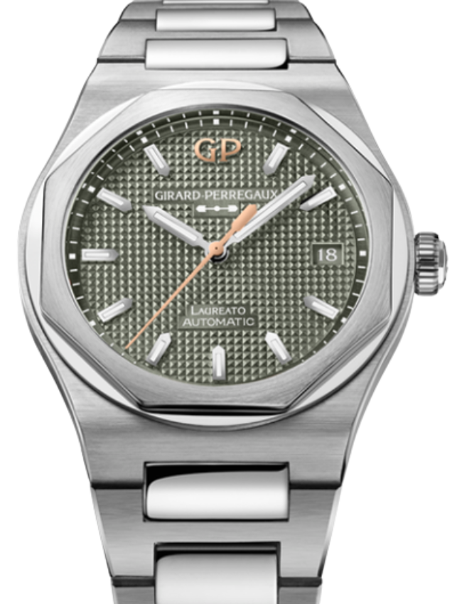 Girard Perregaux Laureato Steel 38mm Sage Green Dial 81005-11-3407-1CM