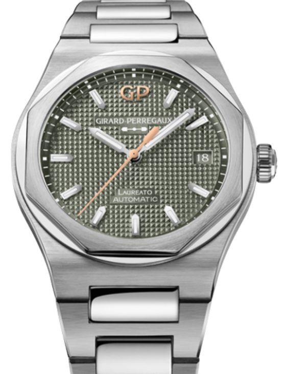 Girard Perregaux Laureato Steel 38mm Sage Green Dial 81005-11-3407-1CM