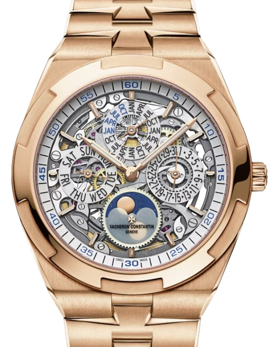 Vacheron Constantin Overseas Perpetual Calendar Ultra-Thin Skeleton 41.5mm Pink Rose Gold 4300V/120R-B547 - BRAND NEW