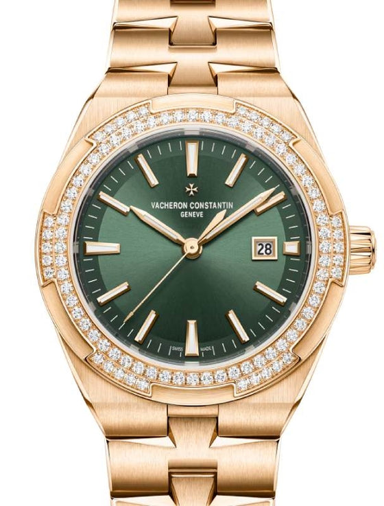 Vacheron Constantin Overseas Self-Winding Pink Rose Gold/Diamonds 35mm Green Dial 4605V/200R-B969