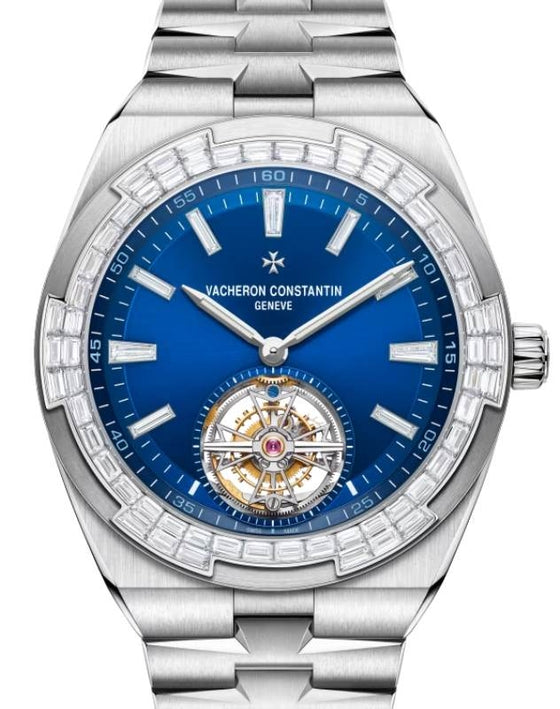 Vacheron Constantin Overseas Tourbillon High Jewellery White Gold/Diamond 42.5mm Blue Dial 6007V/210G-B955 - BRAND NEW