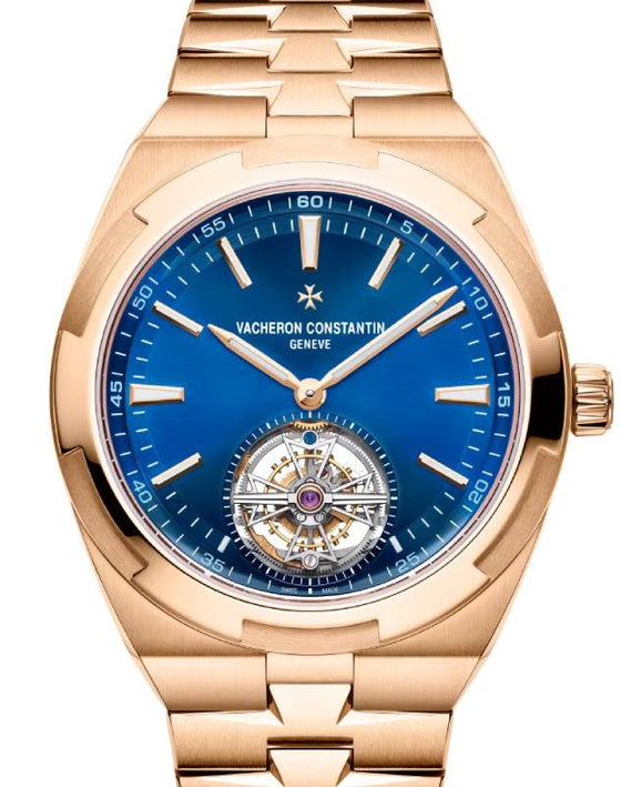 Vacheron Constantin Overseas Tourbillon Pink Rose Gold Blue Dial 6000V/210R-B733