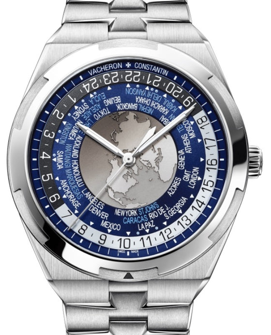 Vacheron Constantin Overseas World Time Stainless Steel 43.5mm Blue Dial Stainless Steel Bracelet 7700V/110A-B172 - BRAND NEW