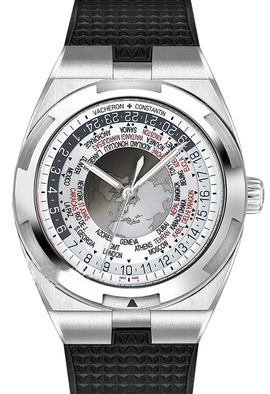 Vacheron Constantin Overseas World Time Steel 43.5mm Silver Dial 7700V/110A-B129